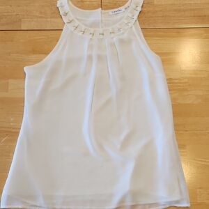 Calvin Klein Women's White Sleeveless Top